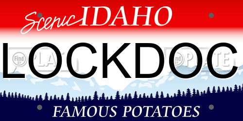 LOCKDOC Idaho License Plate