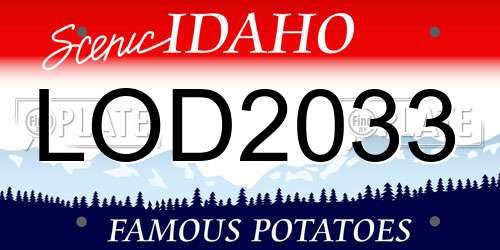 LOD2033 Idaho License Plate
