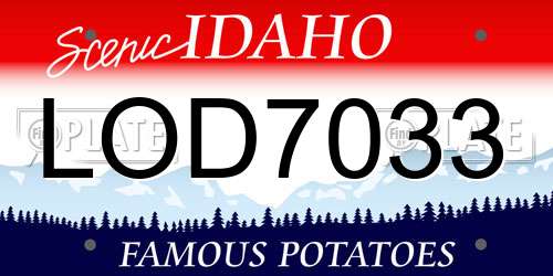 LOD7033 Idaho License Plate