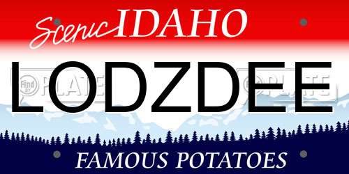 LODZDEE Idaho License Plate