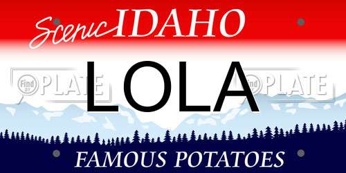 LOLA Idaho License Plate