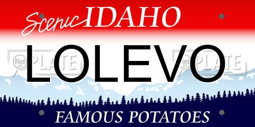 LOLEVO Idaho License Plate