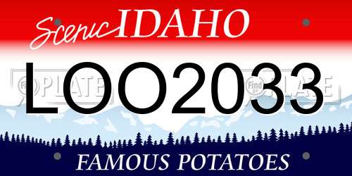 LOO2033 Idaho License Plate