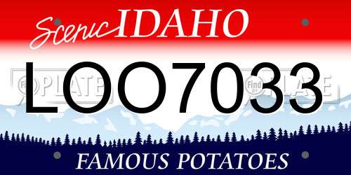 LOO7033 Idaho License Plate