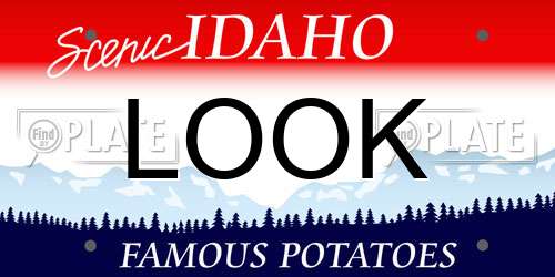 LOOK Idaho License Plate