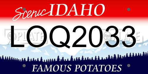 LOQ2033 Idaho License Plate