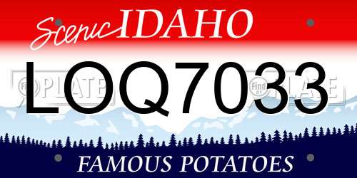 LOQ7033 Idaho License Plate