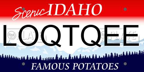 LOQTQEE Idaho License Plate