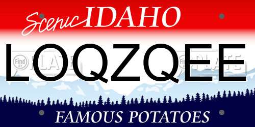 LOQZQEE Idaho License Plate