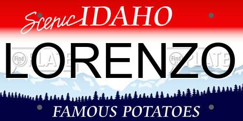 LORENZO Idaho License Plate