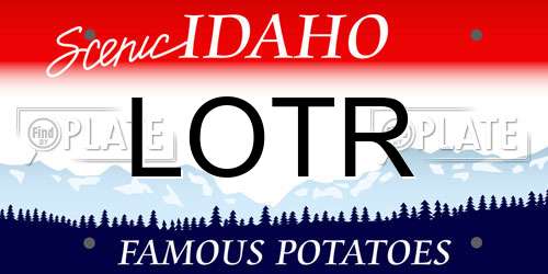 LOTR Idaho License Plate