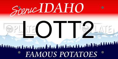 LOTT2 Idaho License Plate