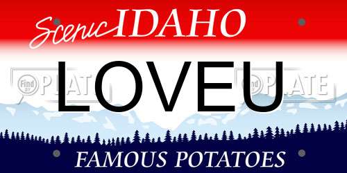 LOVEU Idaho License Plate