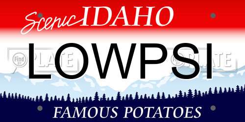 LOWPSI Idaho License Plate