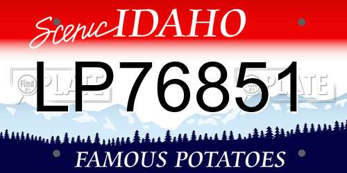 LP76851 Idaho License Plate