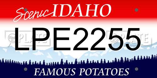 LPE2255 Idaho License Plate
