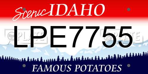 LPE7755 Idaho License Plate