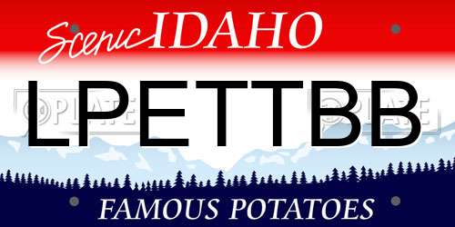 LPETTBB Idaho License Plate