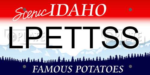 LPETTSS Idaho License Plate