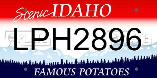 LPH2896 Idaho License Plate