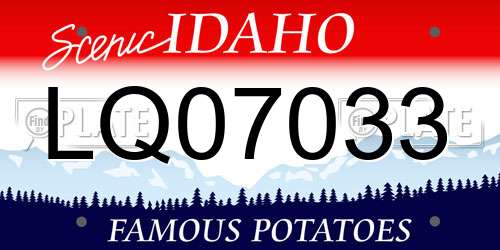 LQ07033 Idaho License Plate