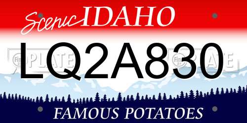 LQ2A830 Idaho License Plate