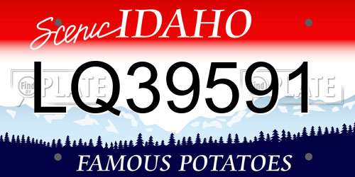 LQ39591 Idaho License Plate