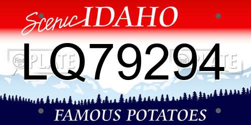 LQ79294 Idaho License Plate