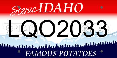 LQO2033 Idaho License Plate