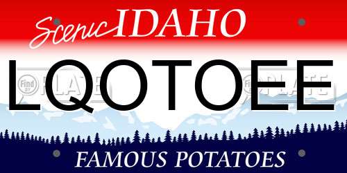 LQOTOEE Idaho License Plate