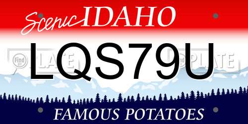 LQS79U Idaho License Plate