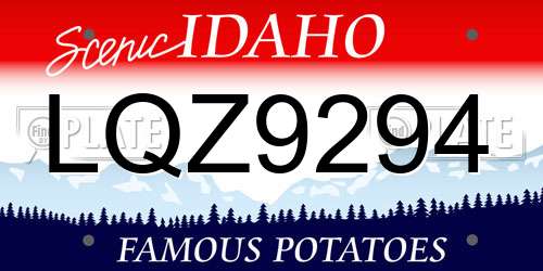 LQZ9294 Idaho License Plate