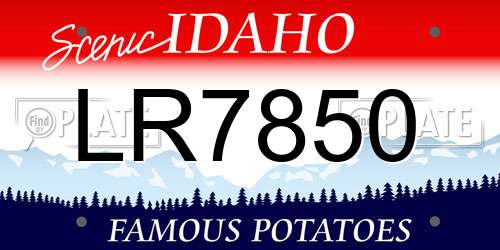 LR7850 Idaho License Plate