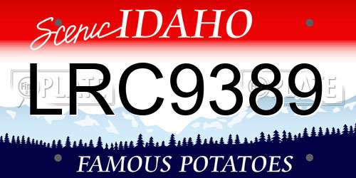 LRC9389 Idaho License Plate