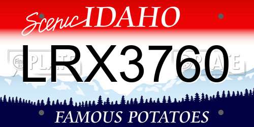 LRX3760 Idaho License Plate