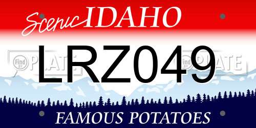 LRZ049 Idaho License Plate