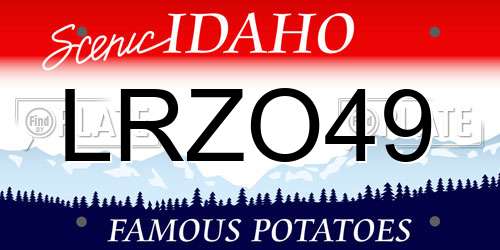 LRZO49 Idaho License Plate