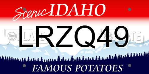 LRZQ49 Idaho License Plate