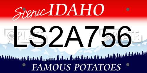 LS2A756 Idaho License Plate