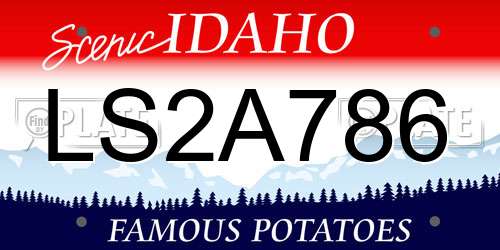 LS2A786 Idaho License Plate