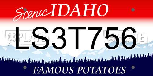 LS3T756 Idaho License Plate