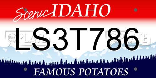 LS3T786 Idaho License Plate