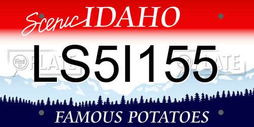 LS5I155 Idaho License Plate
