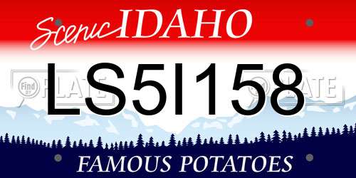 LS5I158 Idaho License Plate