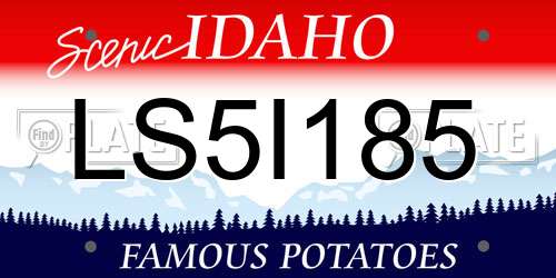 LS5I185 Idaho License Plate