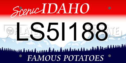 LS5I188 Idaho License Plate