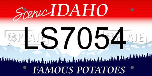 LS7054 Idaho License Plate