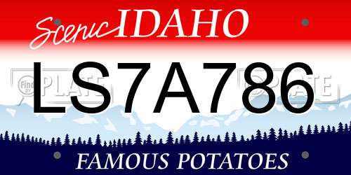 LS7A786 Idaho License Plate