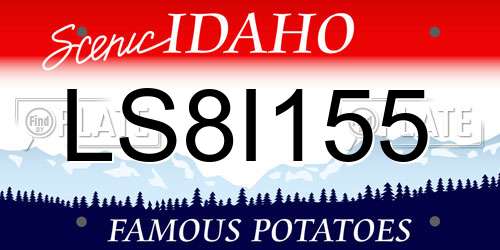 LS8I155 Idaho License Plate