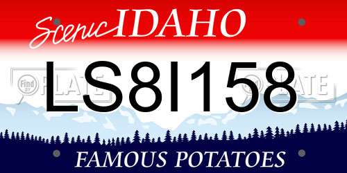 LS8I158 Idaho License Plate